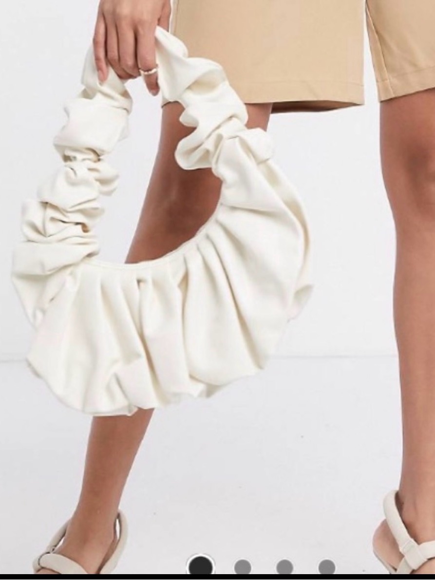 Asos Cream Ruched Shoulder Bag